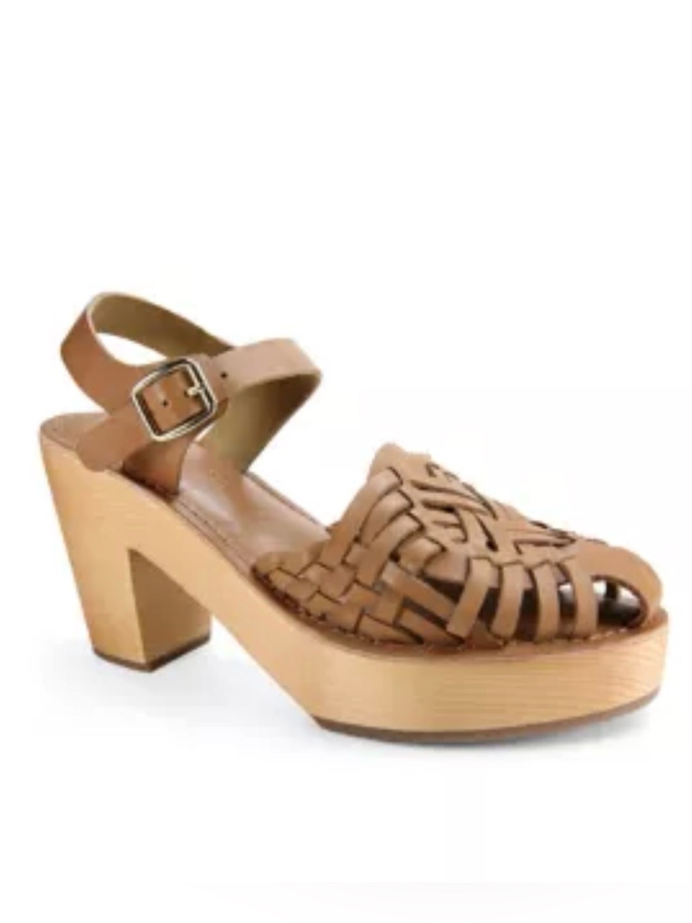 NIB BAND OF THE FREE  Boho Tan Leather Magnolia Platform Heel Sandals Size 10